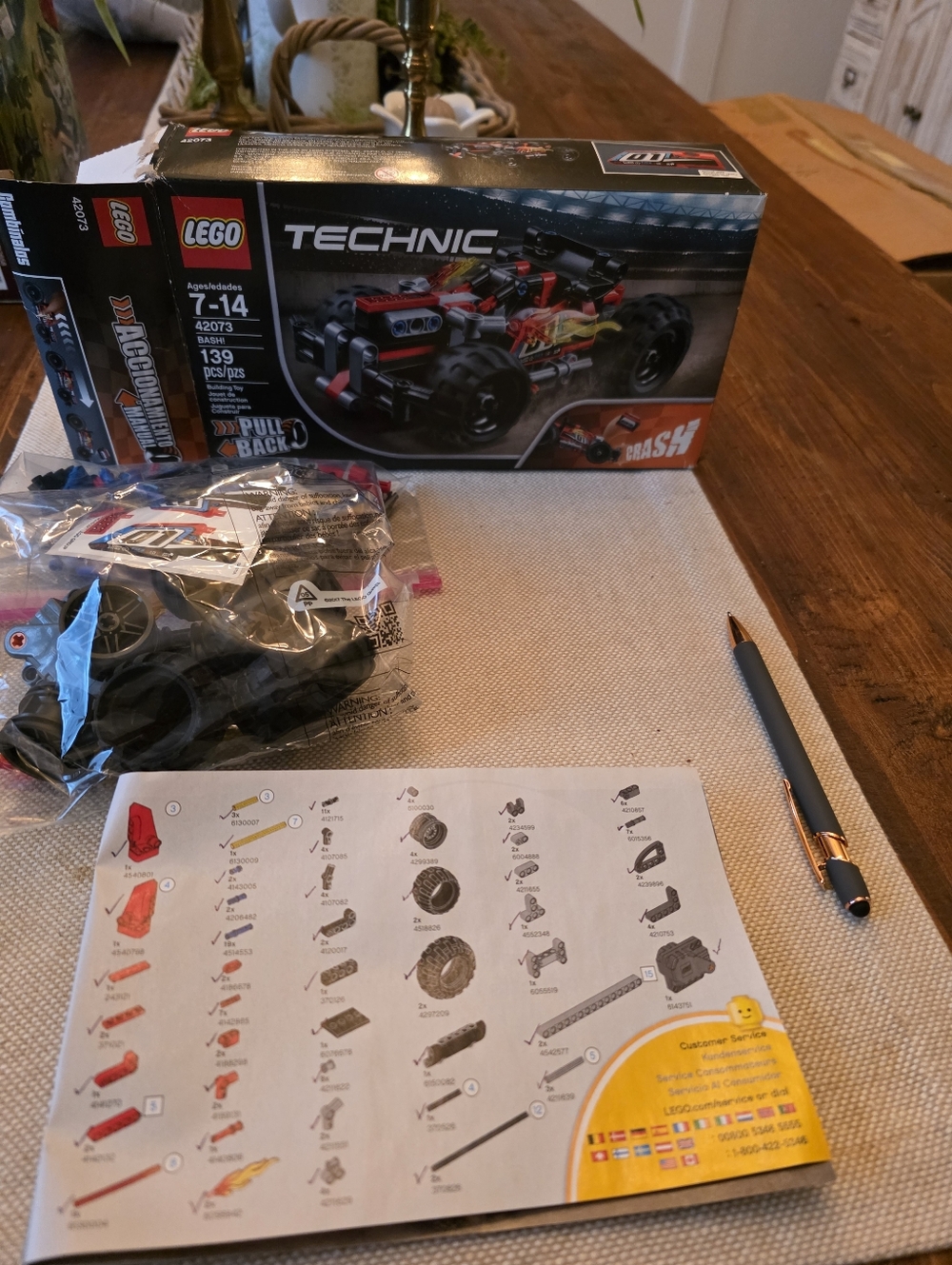 Lego Technic Red and Black Pull-Back Buggy with Flame Accents #73083 Bash